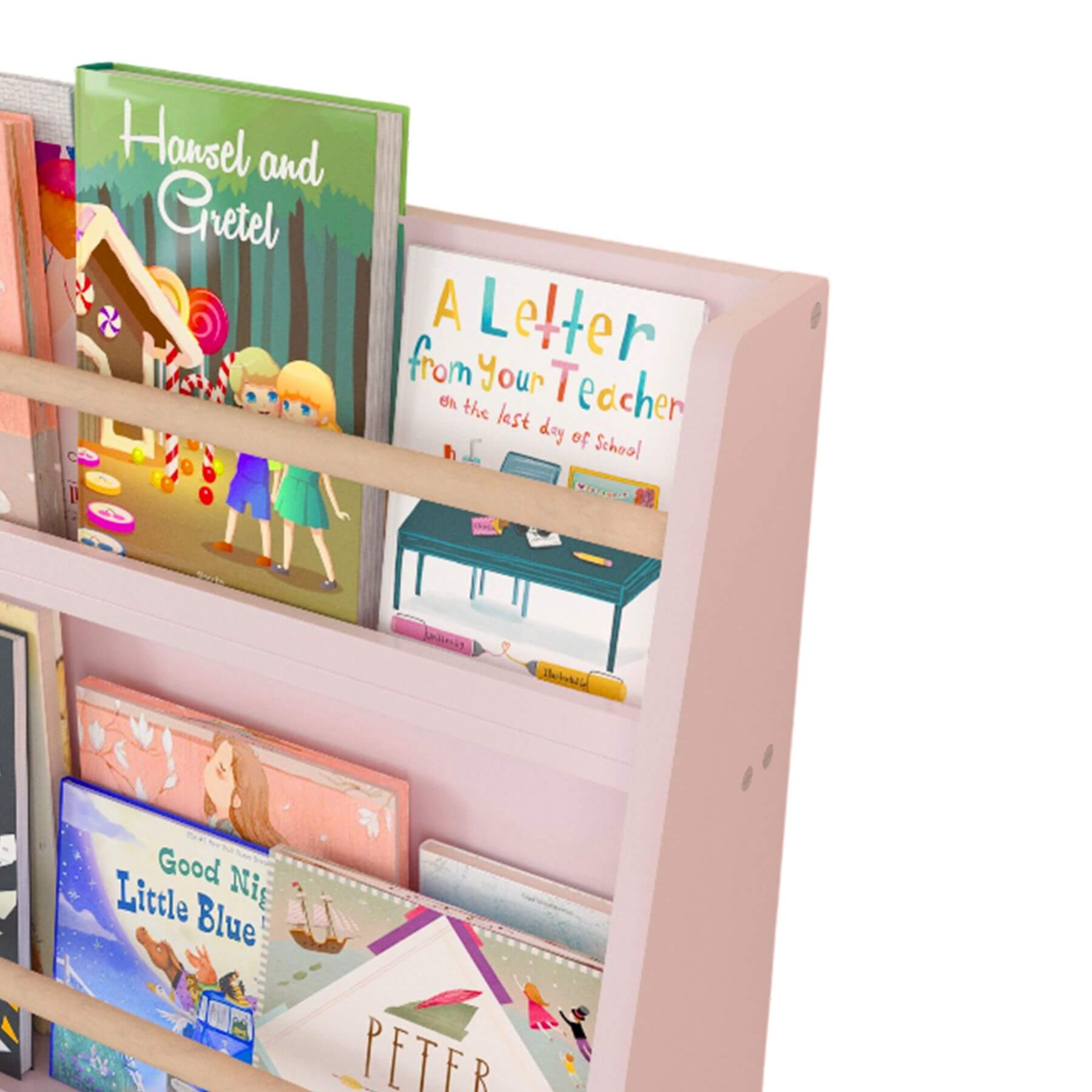 Close-up of MOONRIVER 3 Tier Kids Book Shelf - Pink