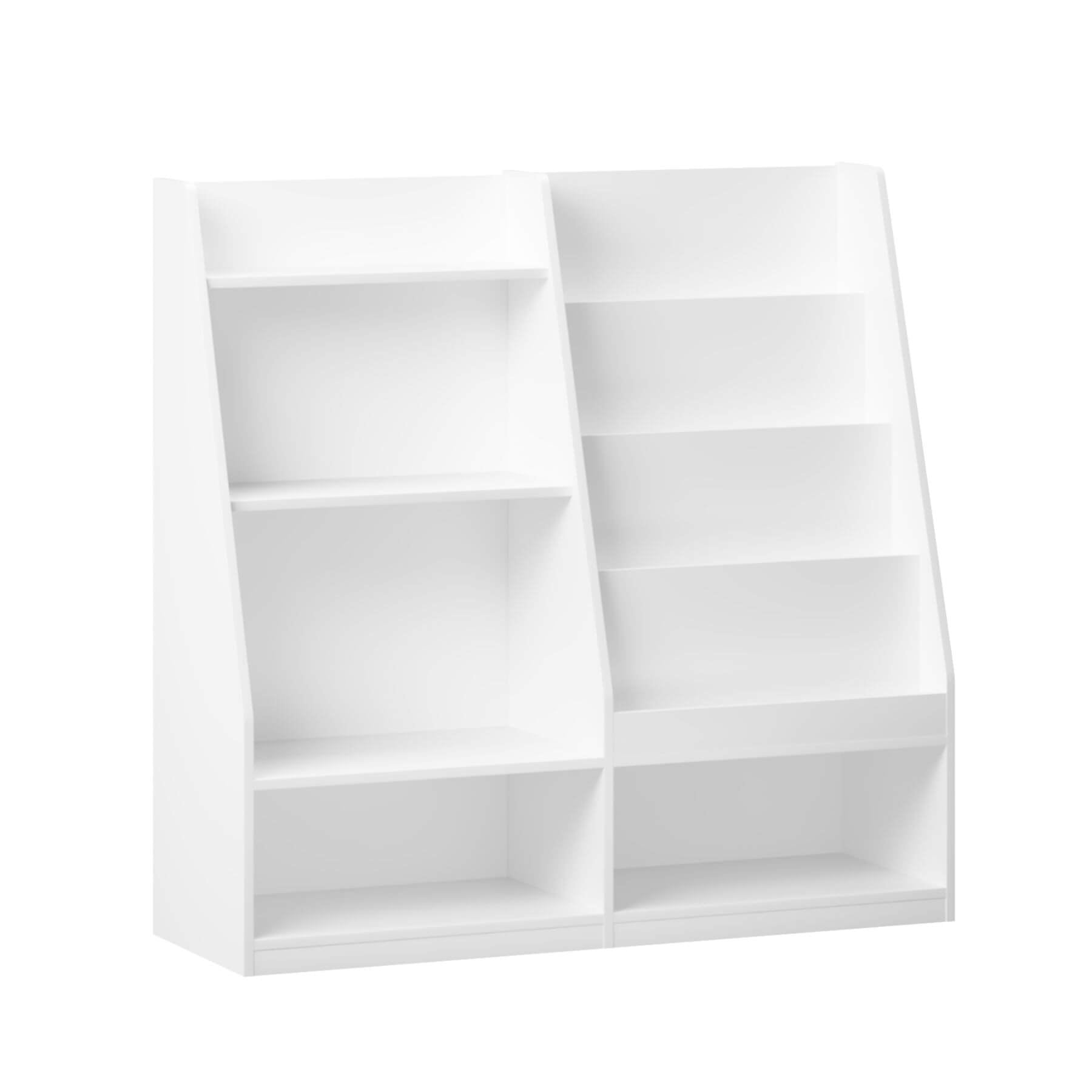 MOONRIVER Kids Multifunctional 4 Tier Wooden Kids Book Shelf - White