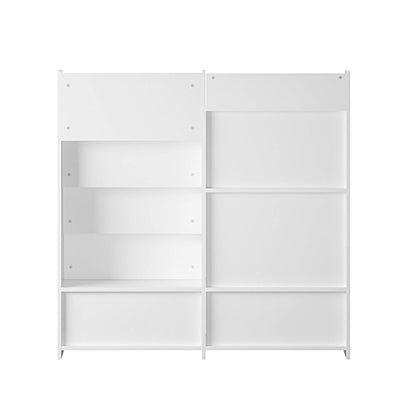 MOONRIVER Kids Multifunctional 4 Tier Wooden Kids Book Shelf - White