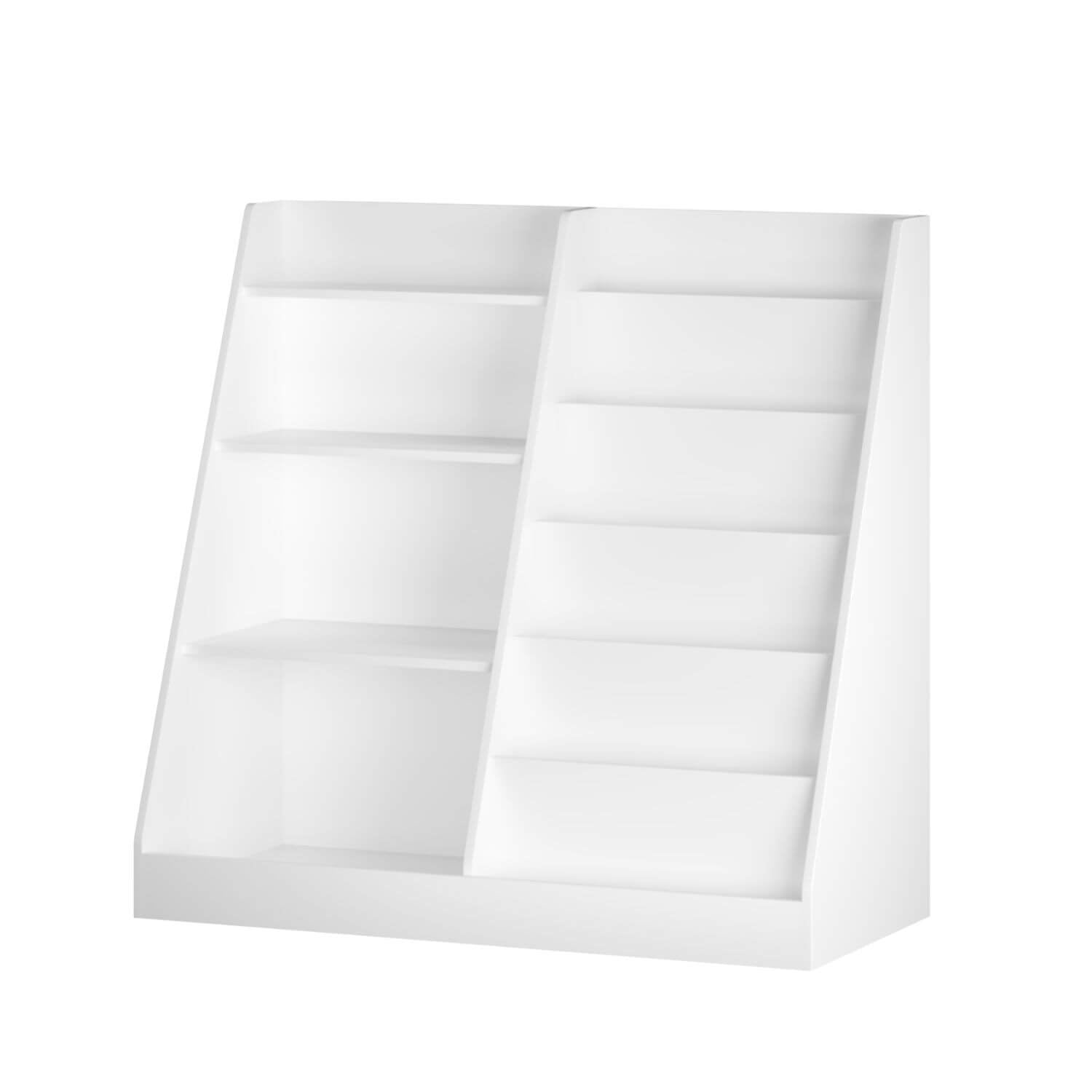 MOONRIVER Multifunctional 4 Tier Wooden Kids Book Shelf - White