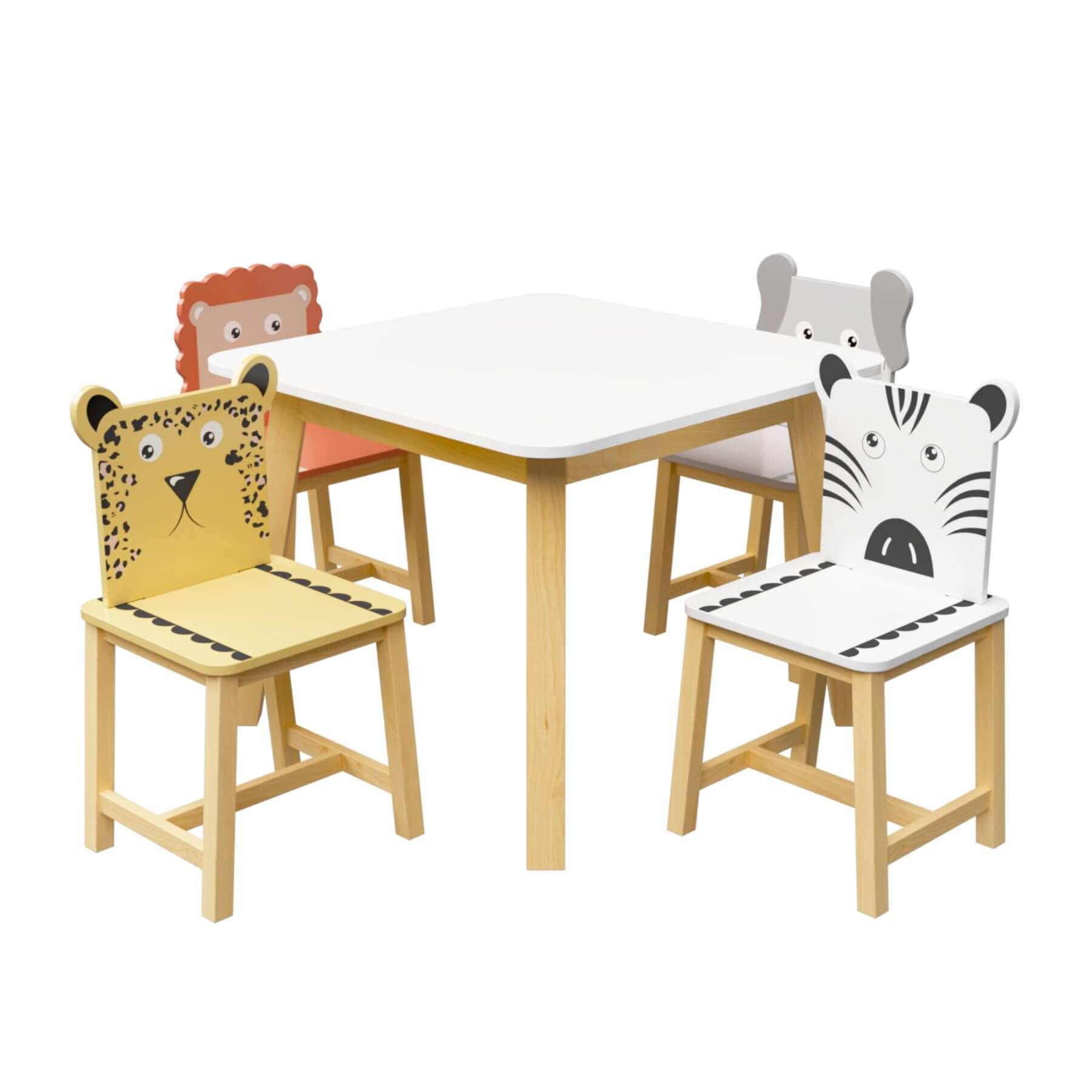 MOONRIVER 5-Piece Kids Wood Table and Chair Set