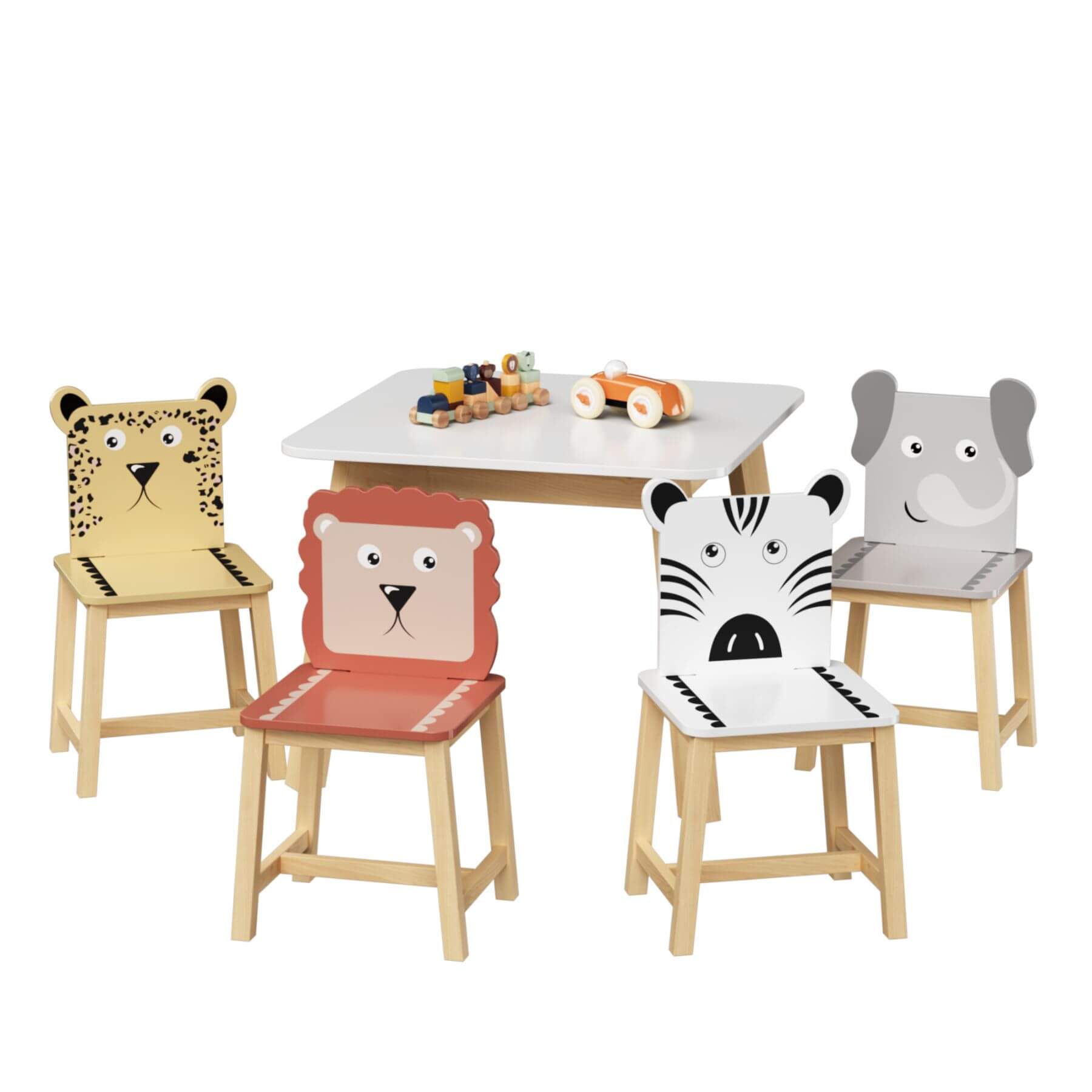 MOONRIVER 5-Piece Kids Wood Table and Chair Set