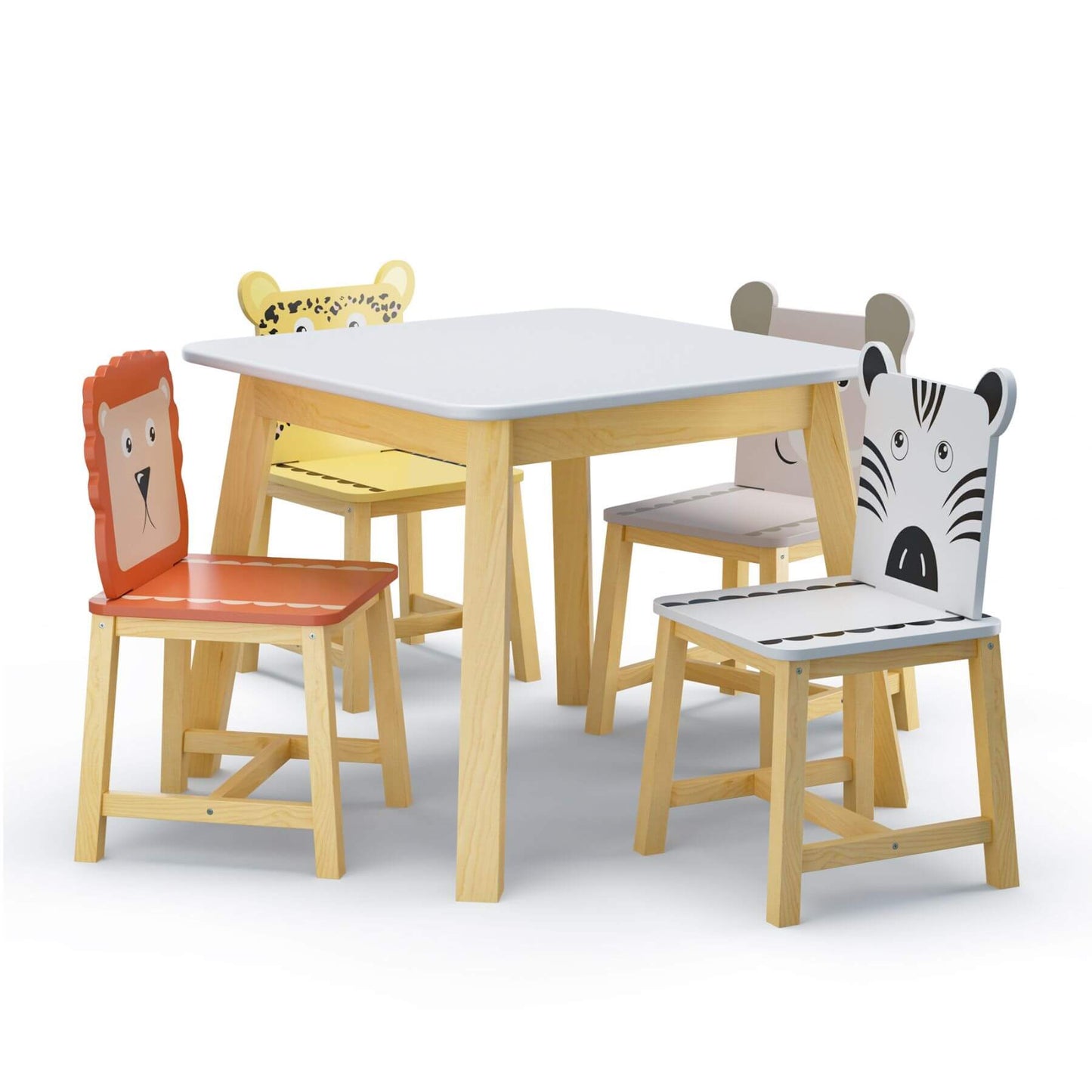 MOONRIVER 5-Piece Kids Wood Table and Chair Set