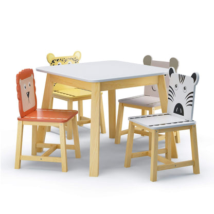 MOONRIVER 5-Piece Kids Wood Table and Chair Set