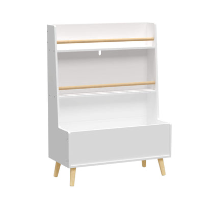 MOONRIVER Kids Bookshelf MDF and Pine Legs - White