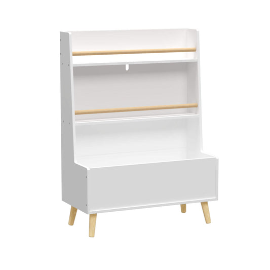 MOONRIVER Kids Bookshelf MDF and Pine Legs - White