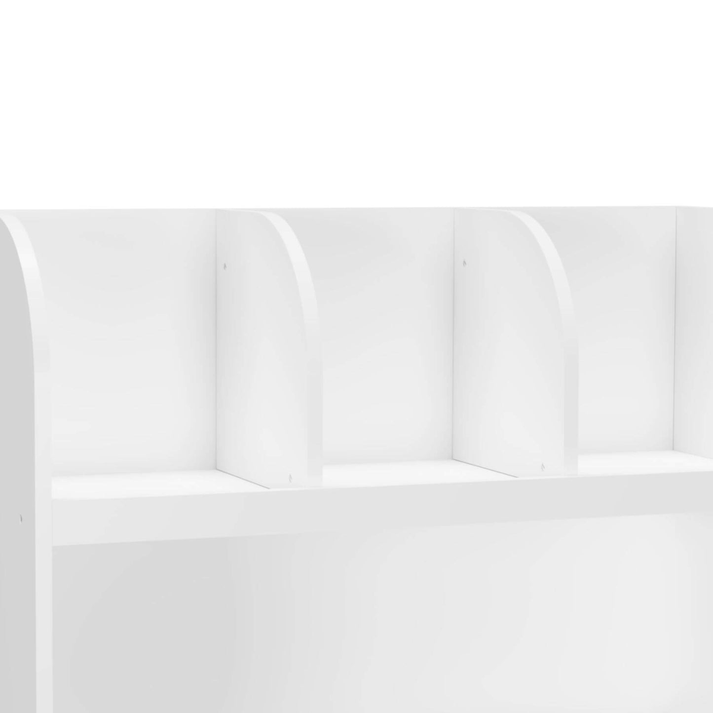 Close-up of MOONRIVER Kids Bookcase with 4 Compartments - White