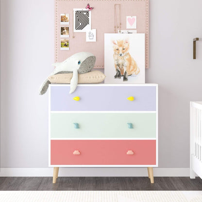 MOONRIVER Kids 3 Drawer Dresser in a child's room