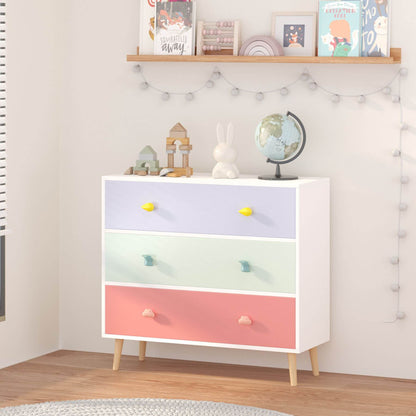 MOONRIVER Kids 3 Drawer Dresser in a room setting
