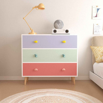MOONRIVER Kids 3 Drawer Dresser in a room setting