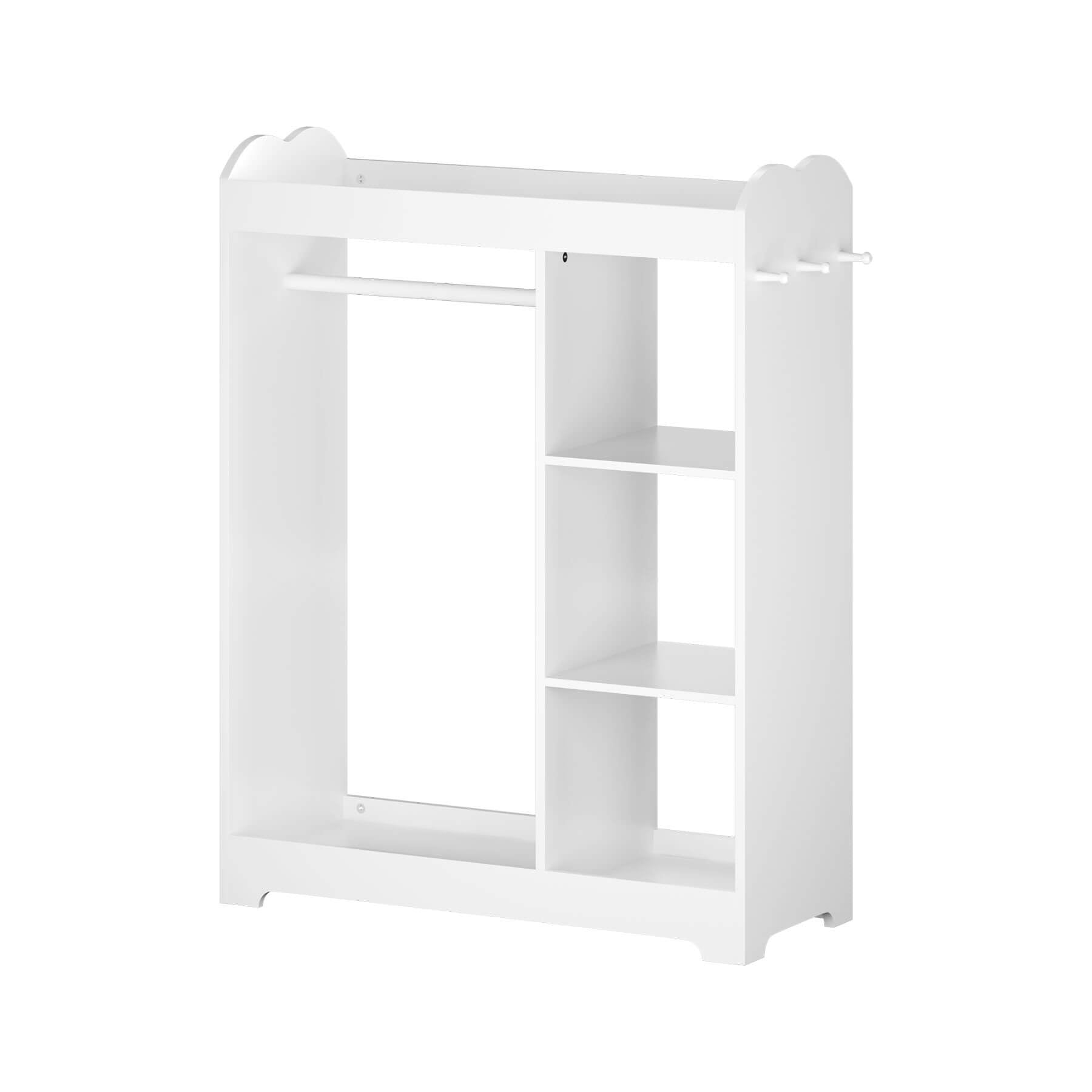 MOONRIVER Kids Dress Up Storage with Mirror and Hooks - White