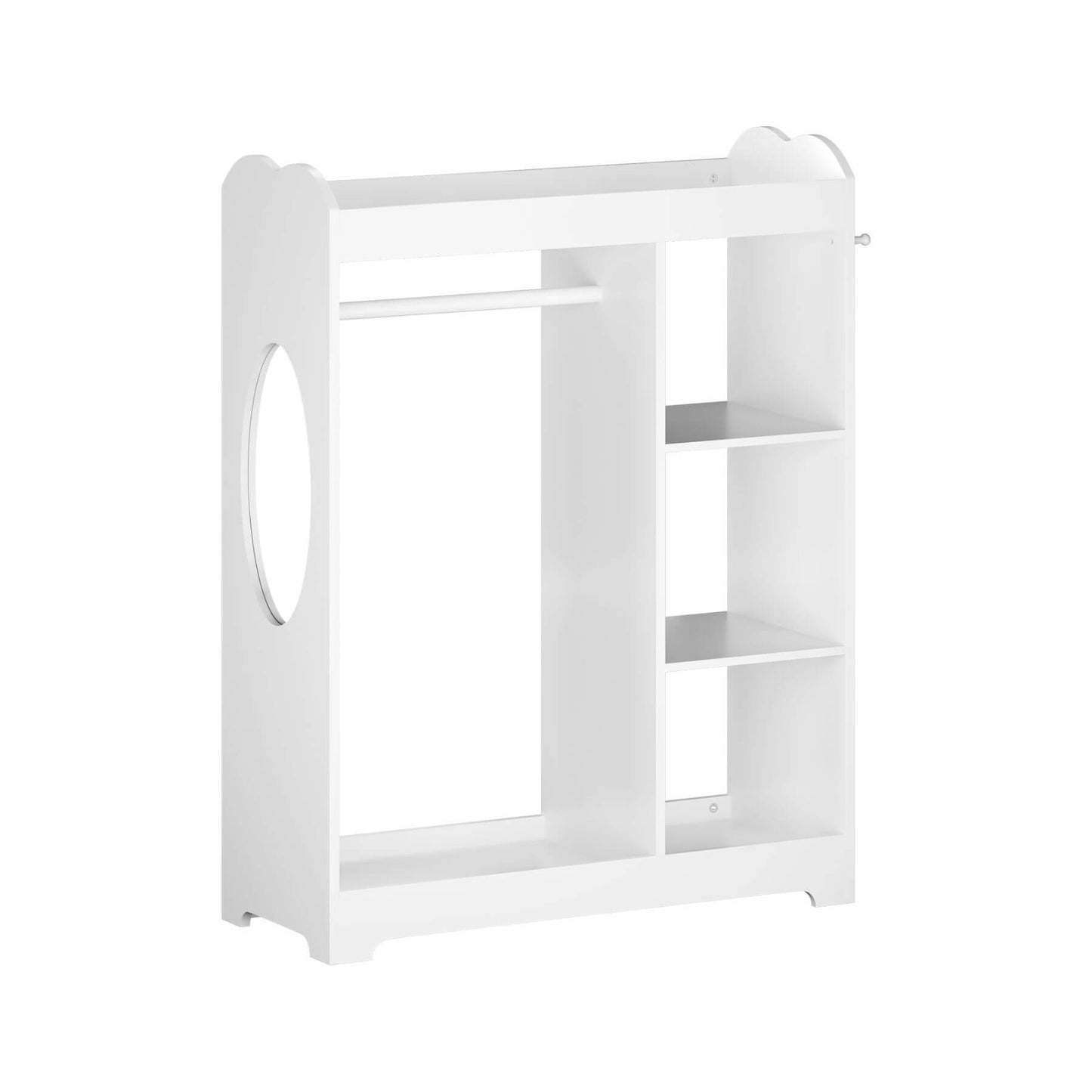 MOONRIVER Kids Dress Up Storage with Mirror and Hooks - White