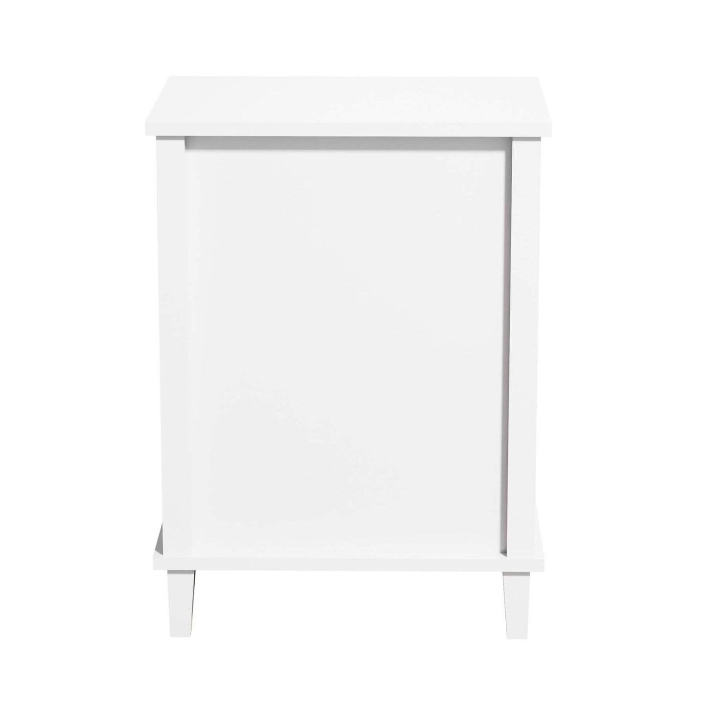 Back view of MOONRIVER Wooden Nightstand with One Drawer - White+Gray