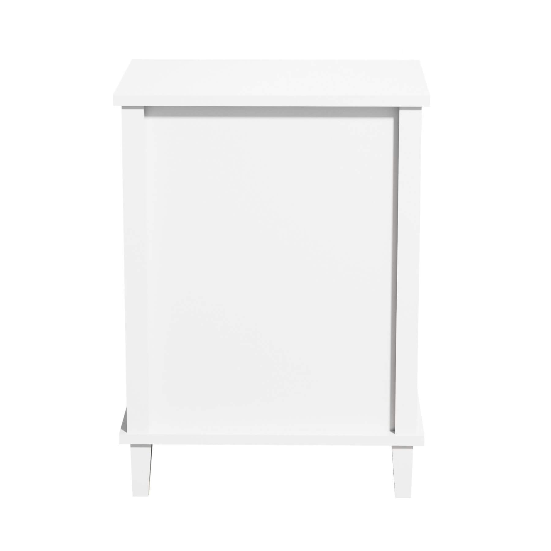 Back view of MOONRIVER Wooden Nightstand with One Drawer - White+Gray
