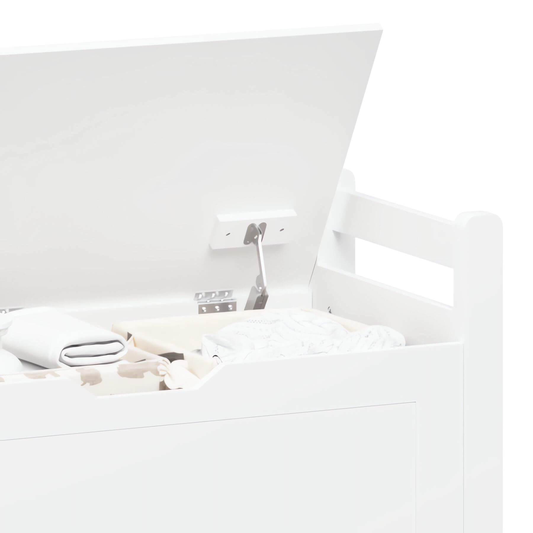 Opened MOONRIVER Kids Toy Box Chest - White