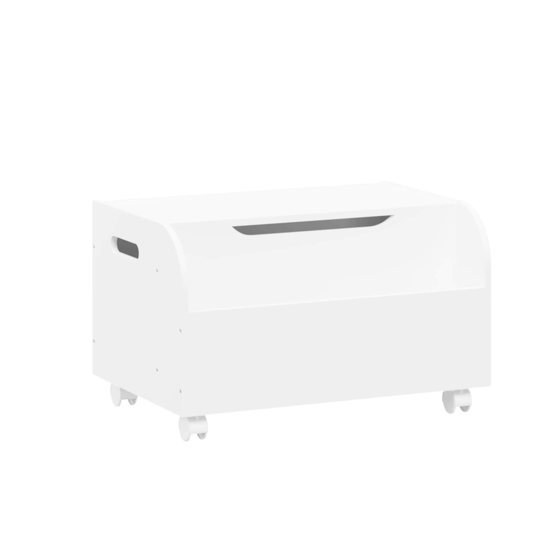 MOONRIVER Wooden Toy Box with 4 Universal Wheels - White