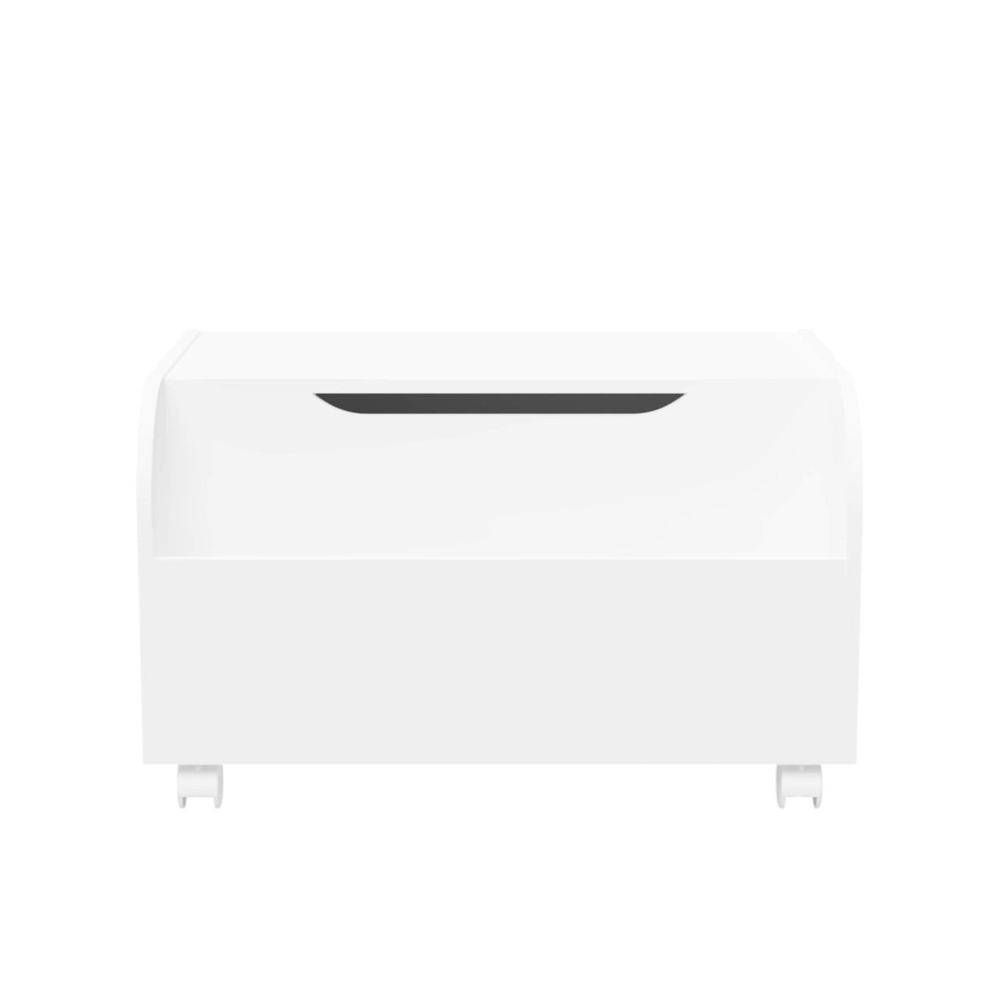 MOONRIVER Wooden Toy Box with 4 Universal Wheels - White