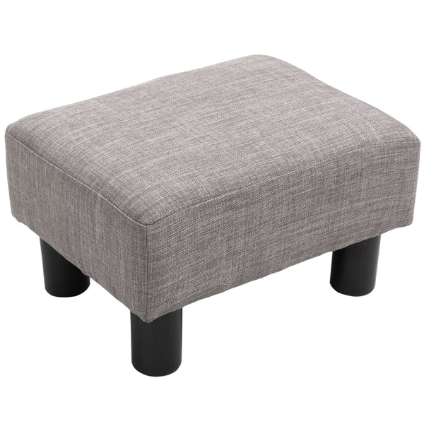 HOMCOM 16 Cube Linen Fabric Pouf Ottoman - Gray | Modern Footrest