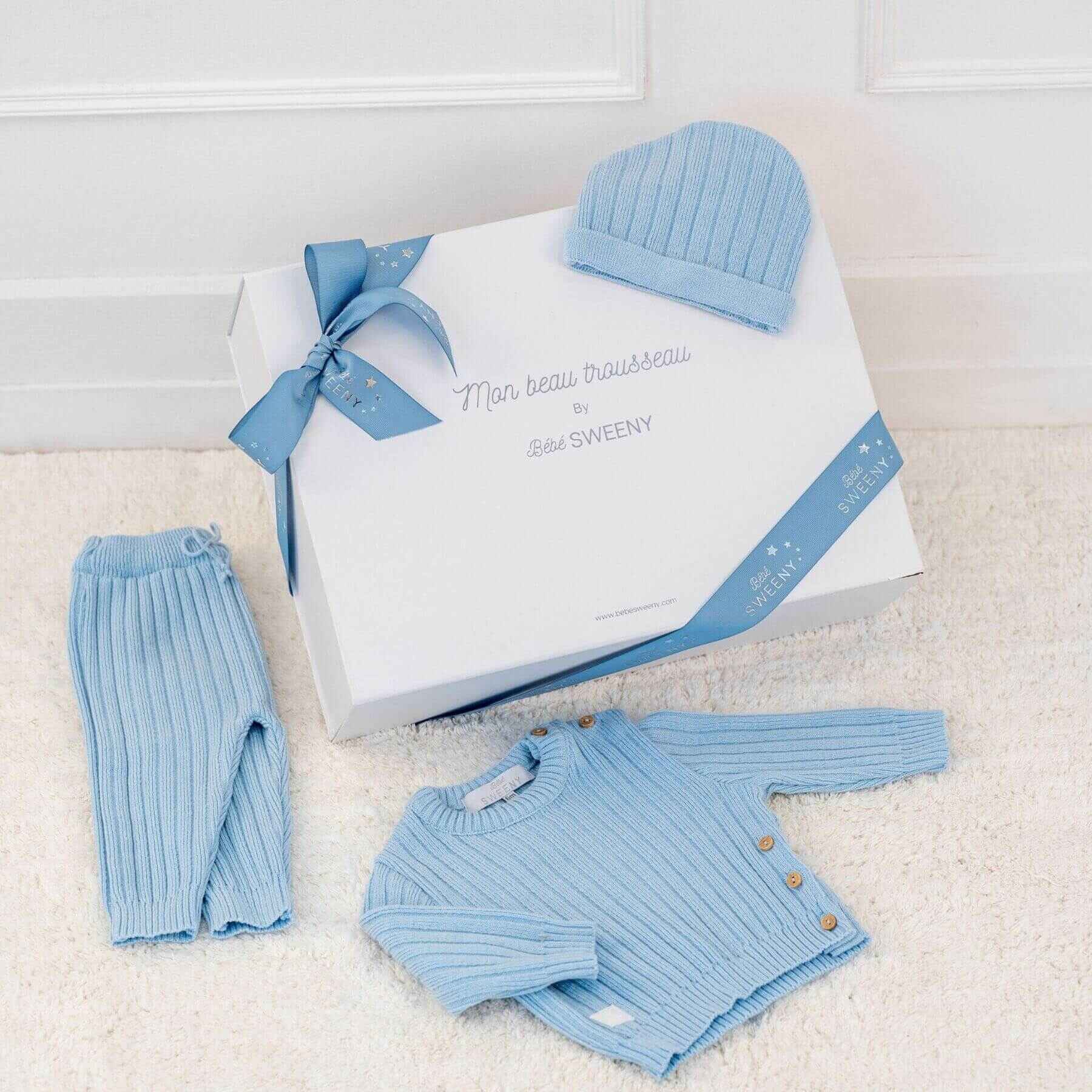 REMY | Blue Ribbed Knit Leggings Set (3)