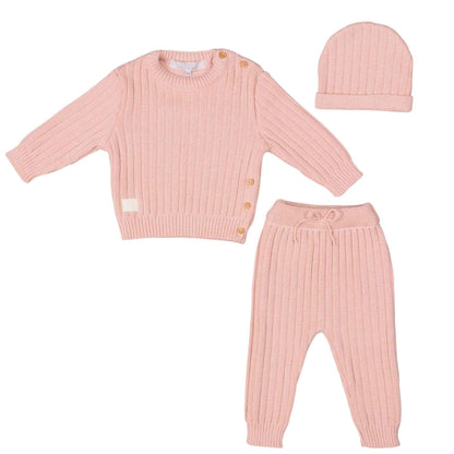 Bebe Sweeny REMY | Pink Ribbed Knit Leggings Set