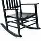 Outsunny Indoor/Outdoor Rocking Chair, Nusery Rocking Chair for Living Room or Bedroom, Slatted for Indoor, Backyard & Patio, Black