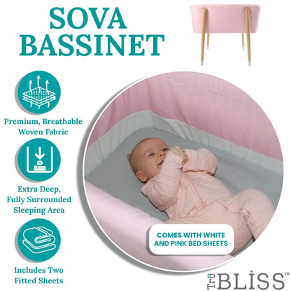 Baby Sleeping in TruBliss SOVA Bassinet Pink