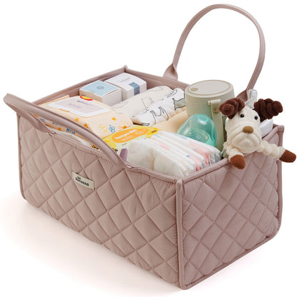 Sunveno Quilted Diaper Caddy Organizer - Brown