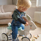 Child playing with Tender Leaf Running Rabbit Ride On