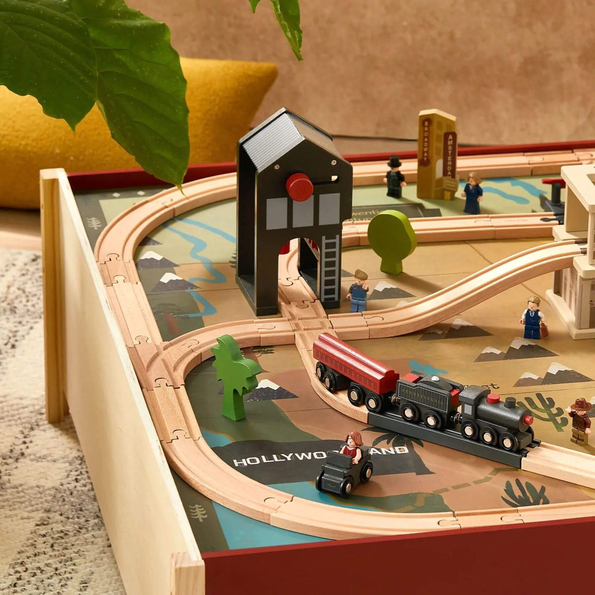 Close-up of Tiny Land® 1920 Railway Adventure Train Table