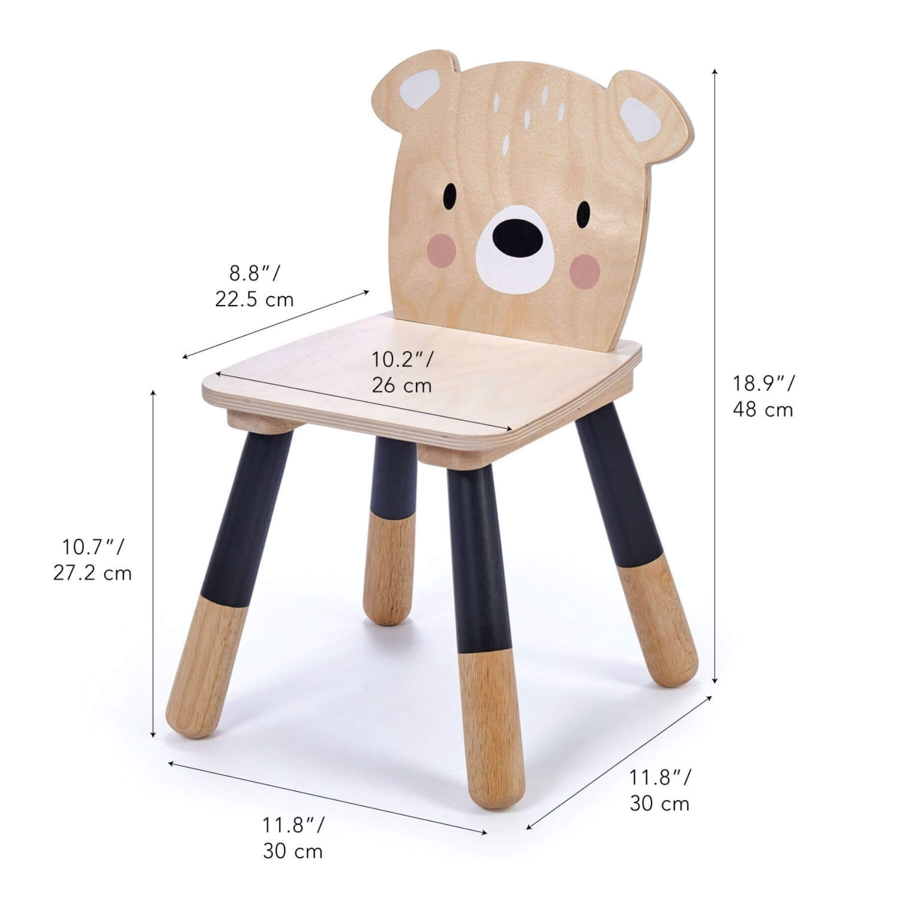 Tender Leaf Forest Bear Chair with dimensions