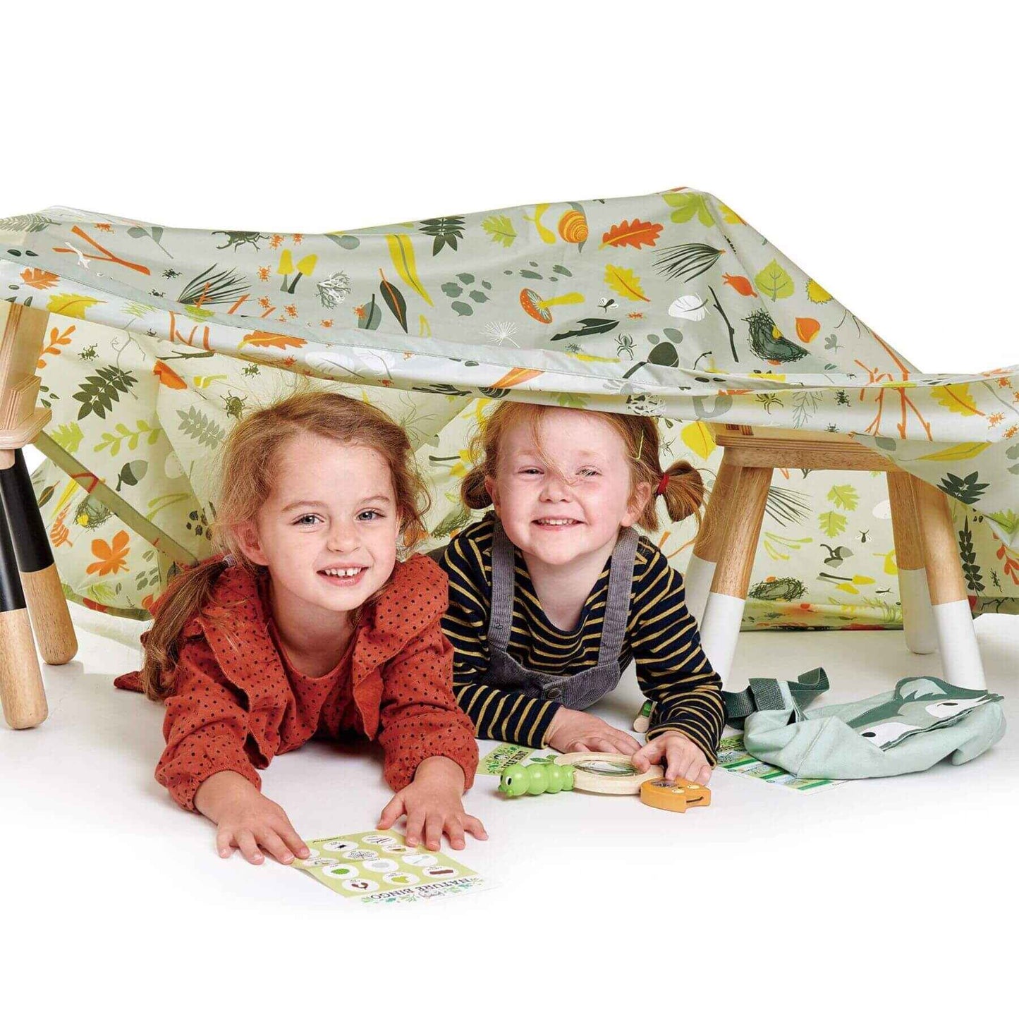 Two children playing with Tender Leaf Forest Trail Kit