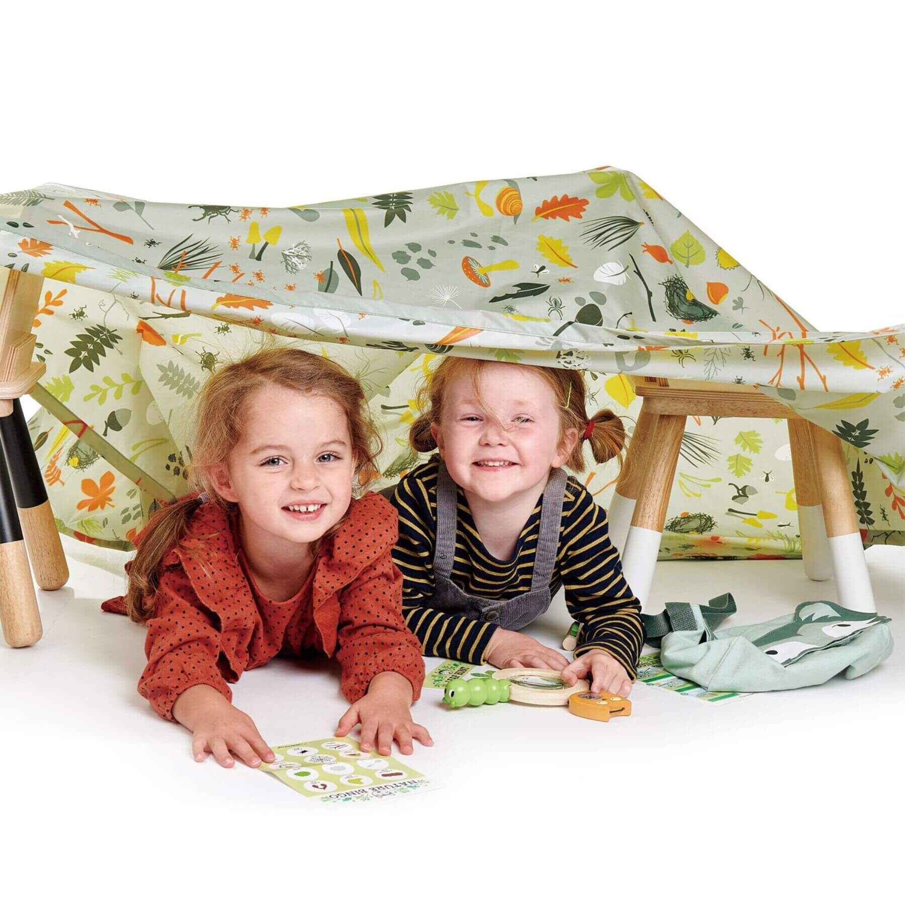 Two children playing with Tender Leaf Forest Trail Kit