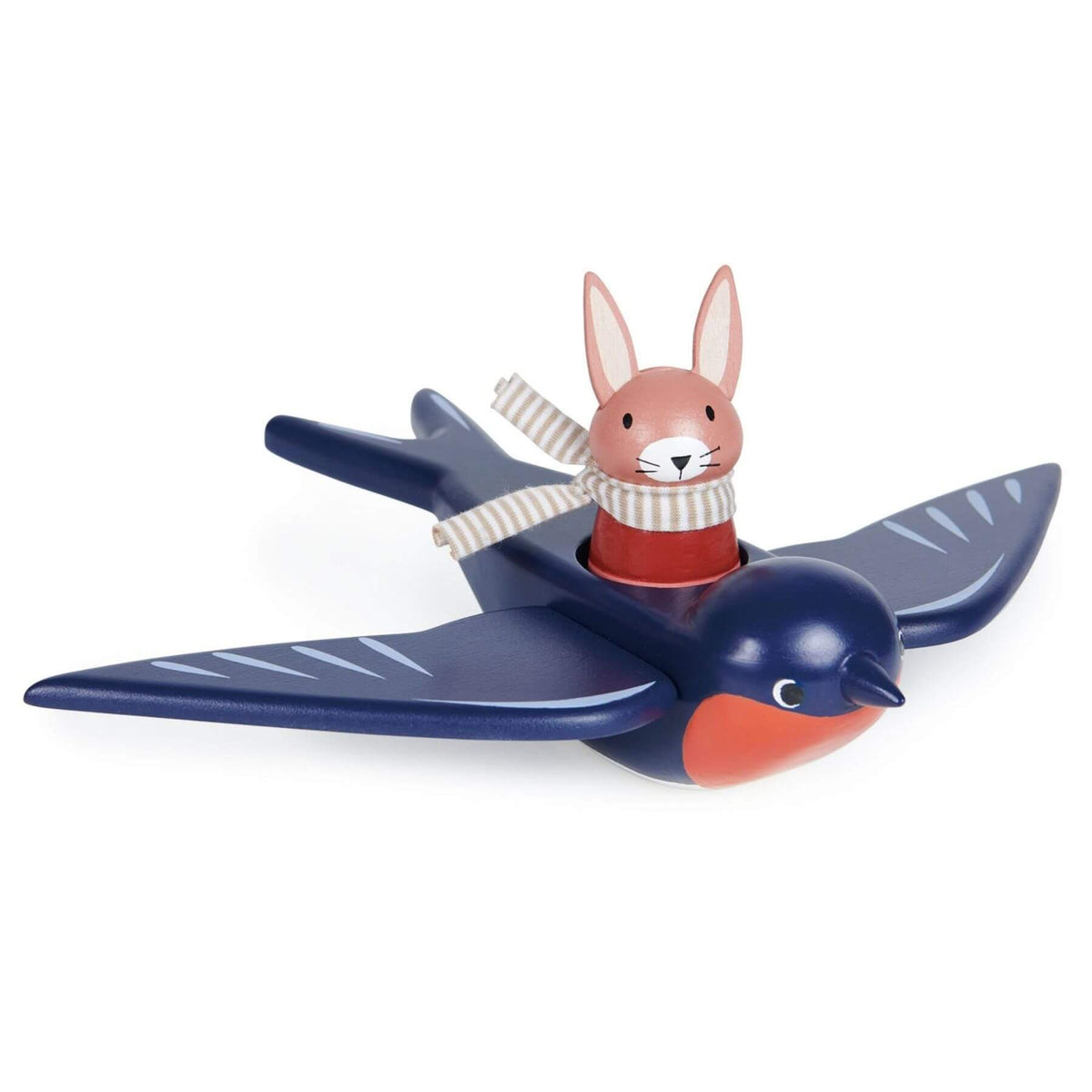 Toy bird with a rabbit character on a white background
