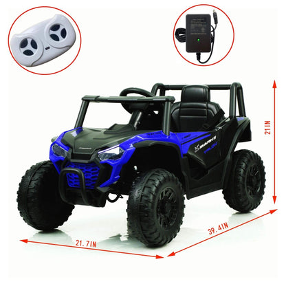 Tamco 12V Ride On UTV Toy Electric Car Blue with dimensions