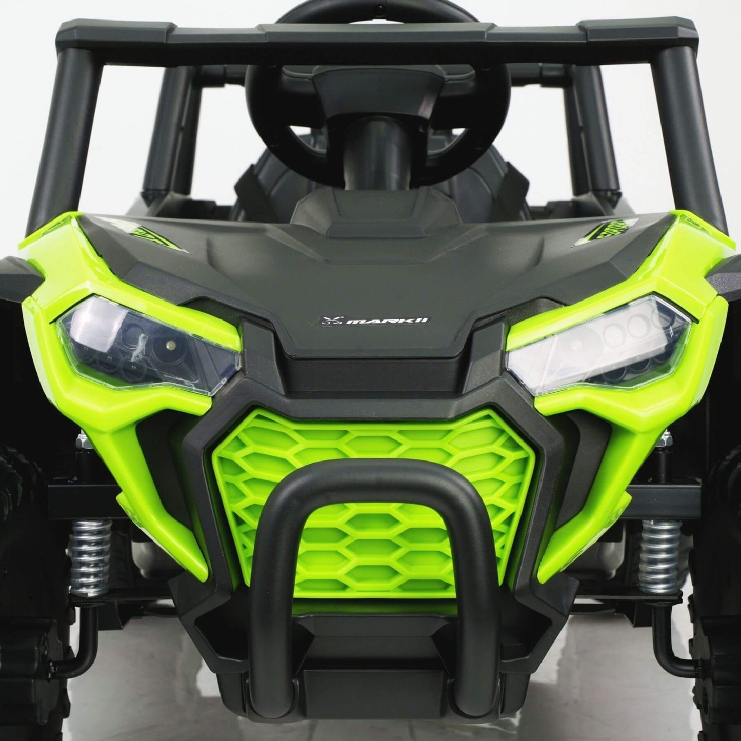 Close-up of Tamco 12V Ride On UTV Toy Electric Car Green