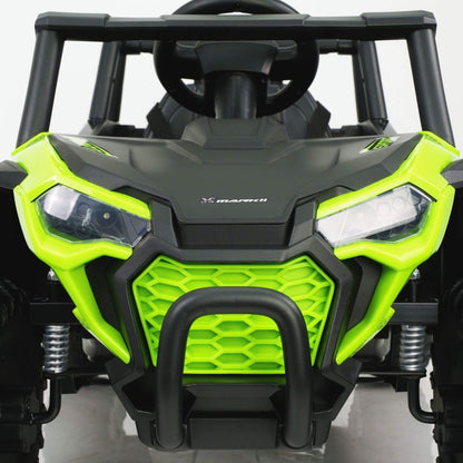 Close-up of Tamco 12V Ride On UTV Toy Electric Car Green