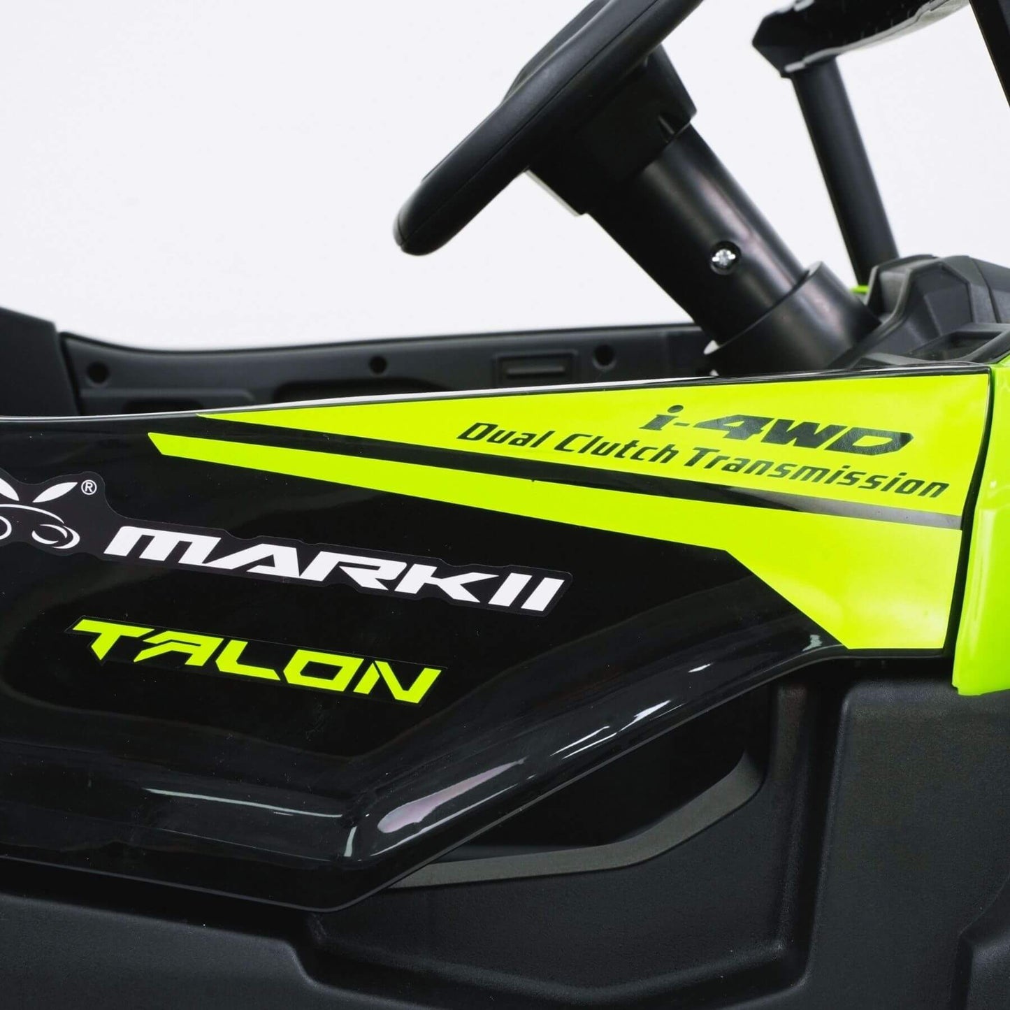 Close-up of Tamco 12V Ride On UTV Toy Electric Car Green