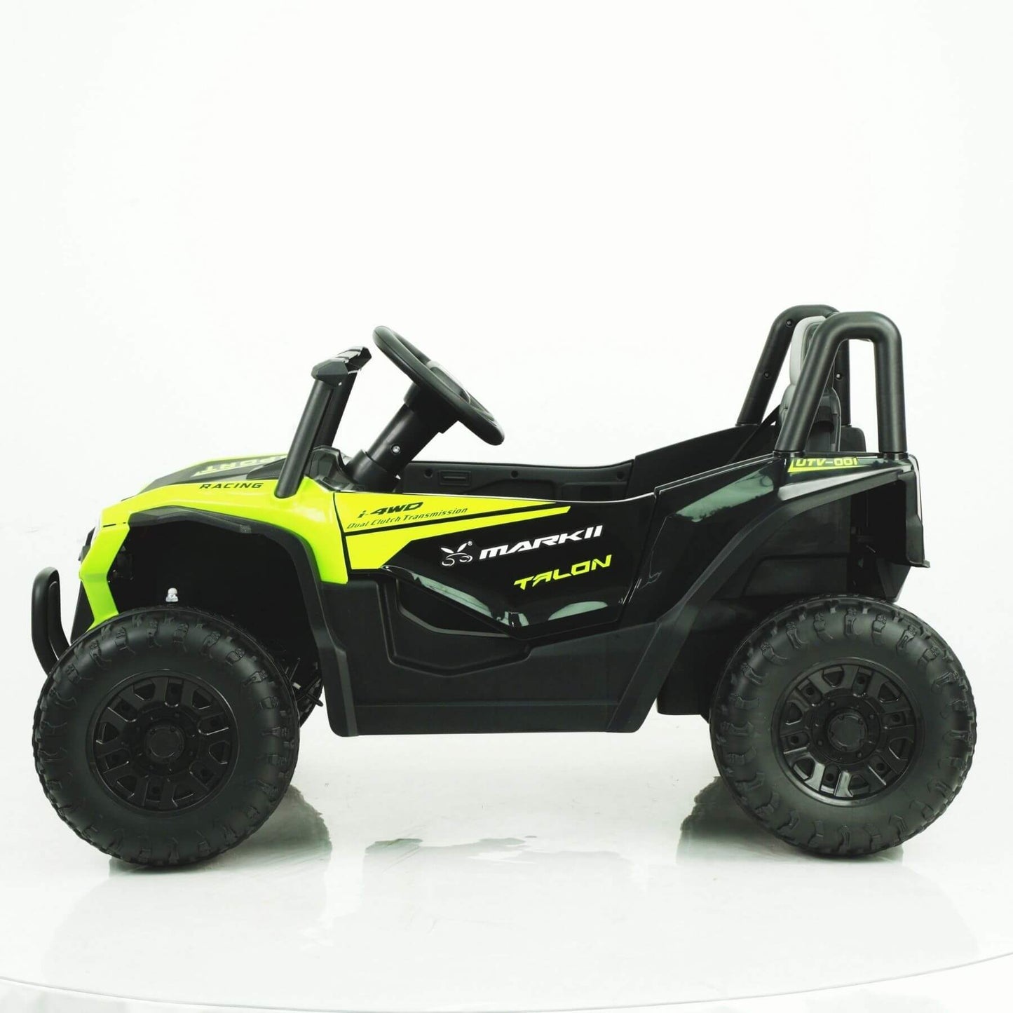 Side view of Tamco 12V Ride On UTV Toy Electric Car Green
