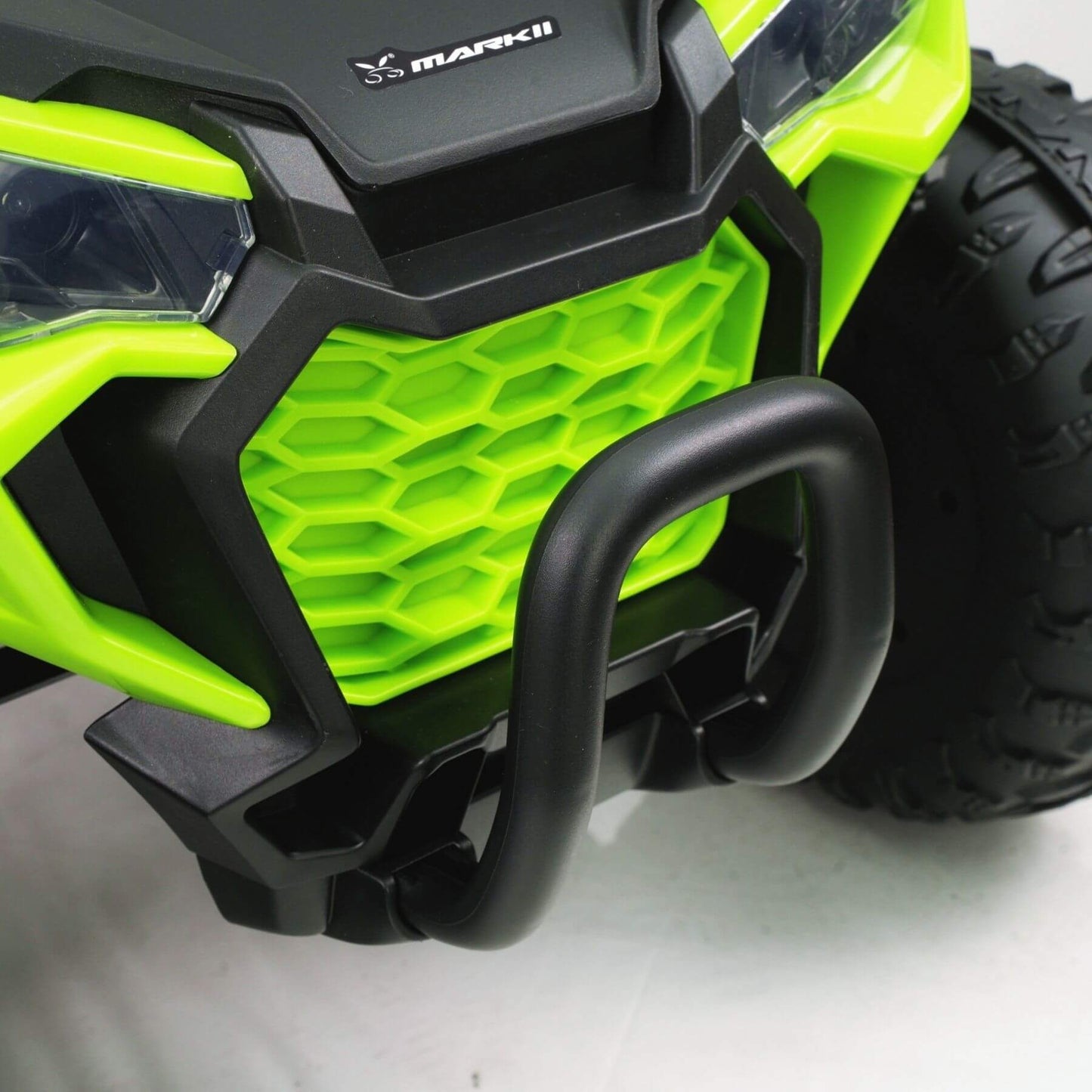 Close-up of Tamco 12V Ride On UTV Toy Electric Car Green