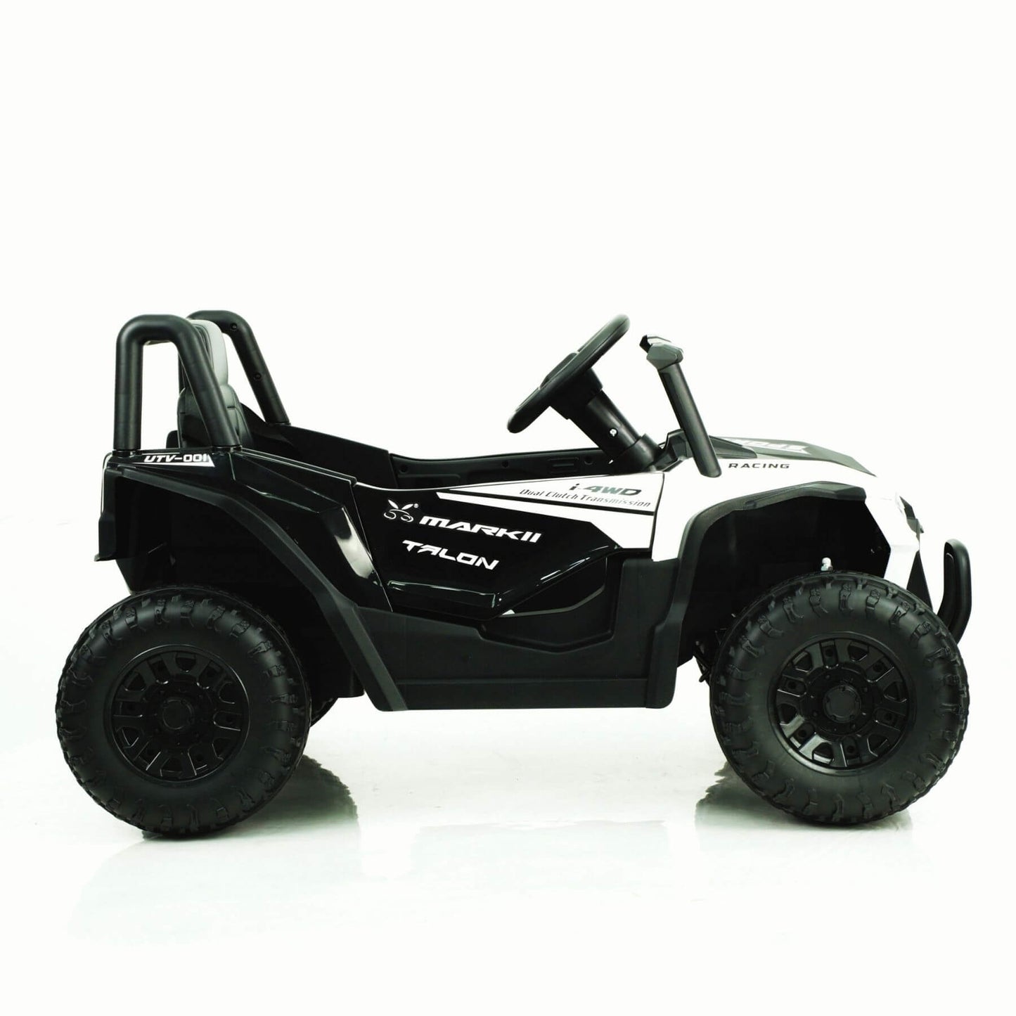 Side view of Tamco 12V Ride On UTV Toy Electric Car White