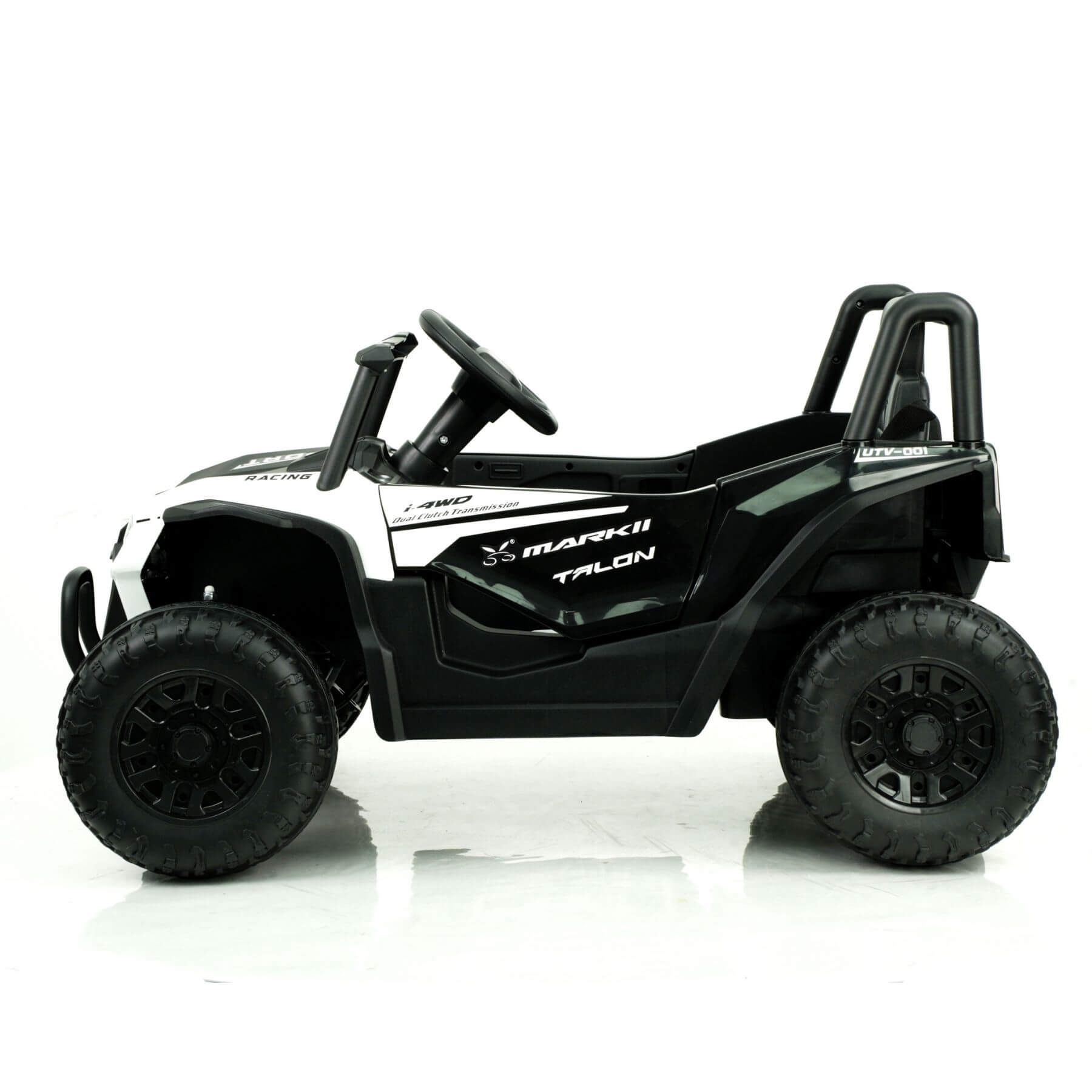 Side view of Tamco 12V Ride On UTV Toy Electric Car White