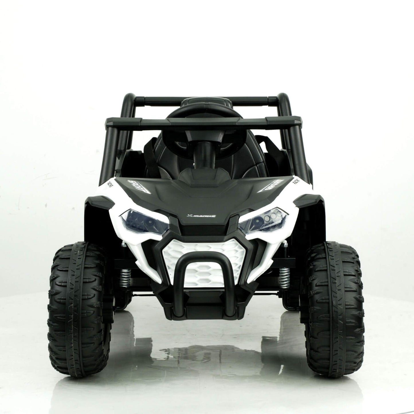 Front view of Tamco 12V Ride On UTV Toy Electric Car White