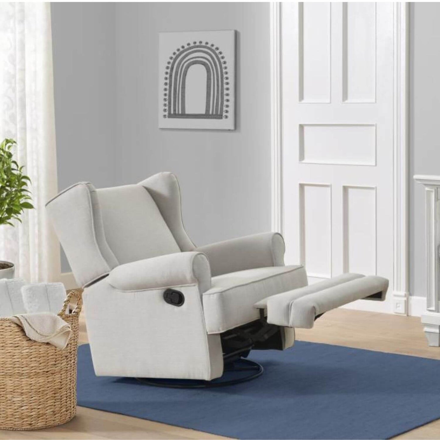 Oxford Baby Teegan Nursery Swivel Rocker Recliner Chair | Sand