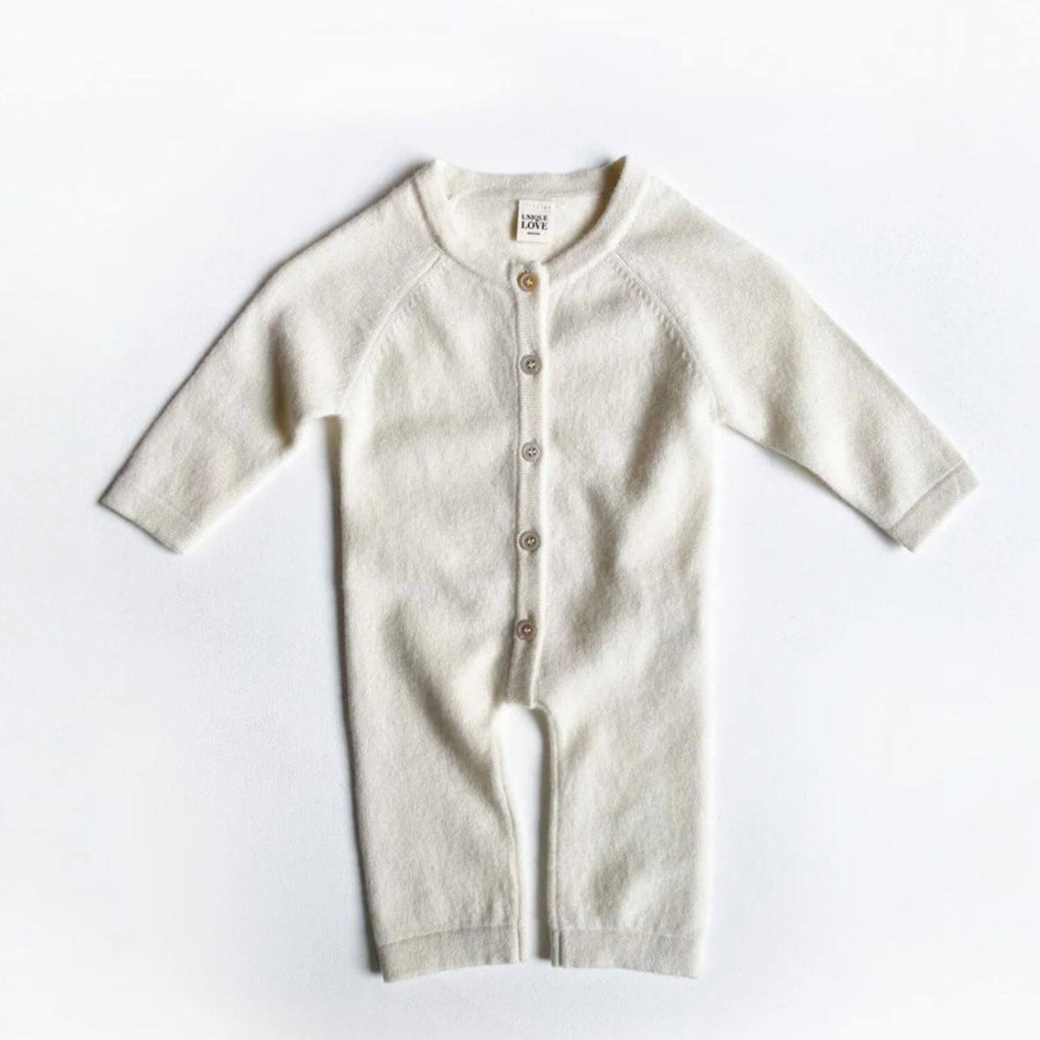 Unique Love Design Cashmere Baby Overall Off White