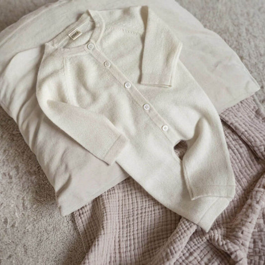 Unique Love Design Cashmere Baby Overall Off White