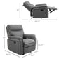 HOMCOM Nursery Rocker Recliner with Thick Padded Headrest & Footrest | Adjustable 150° | Grey