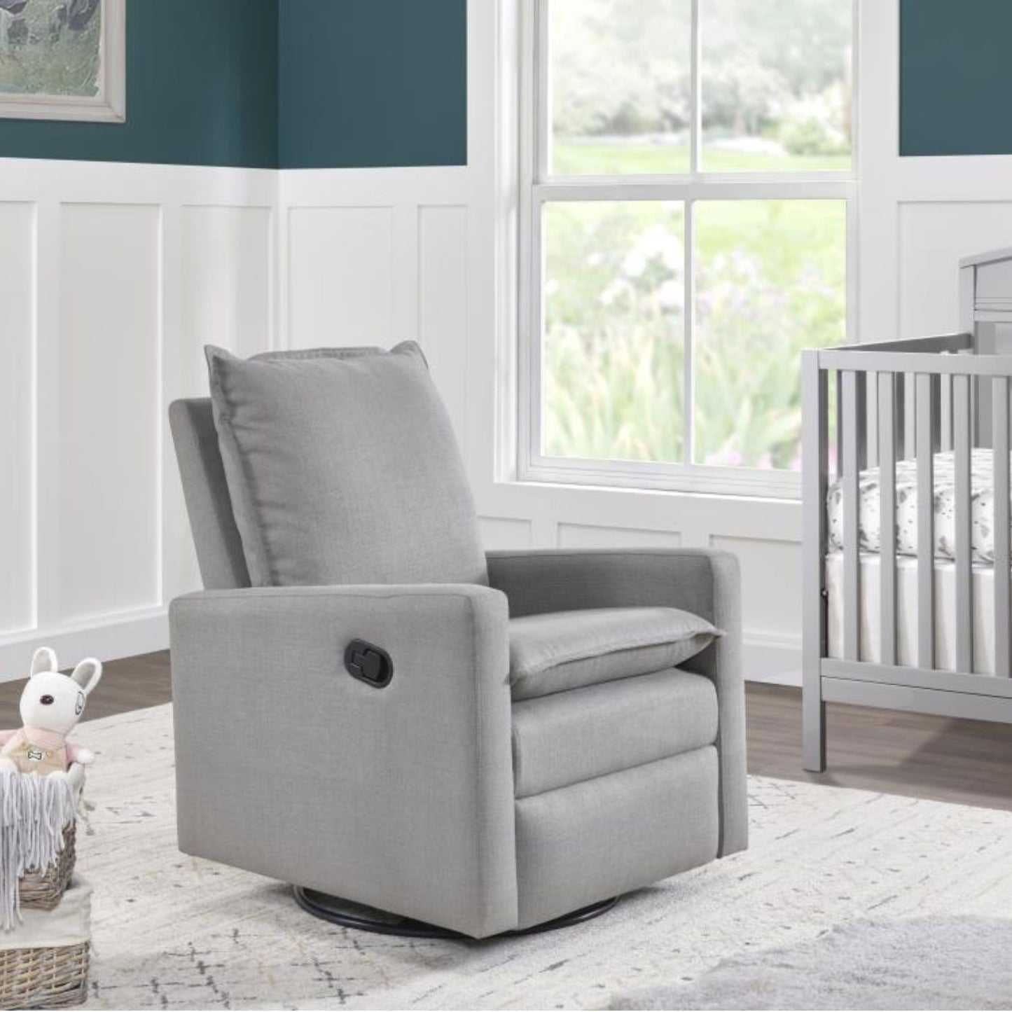 Oxford Baby Uptown Nursery Swivel Rocker Recliner | Gray