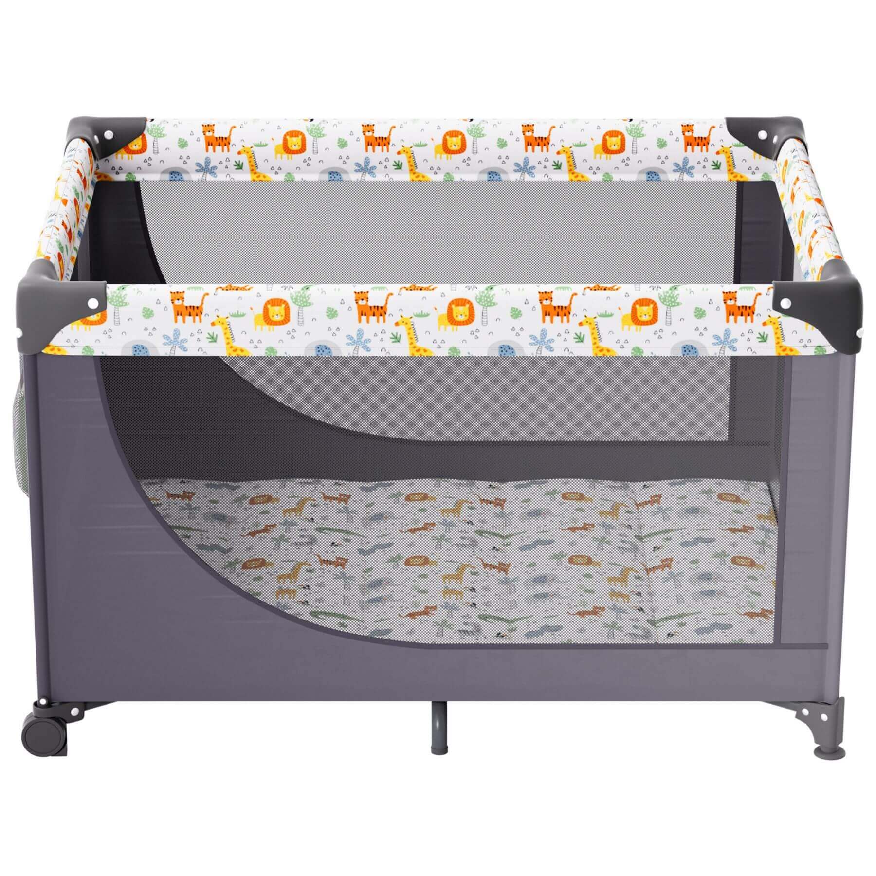 VEVOR Quick-Folding Portable Baby Toddler Fence Play Yard & Wheels