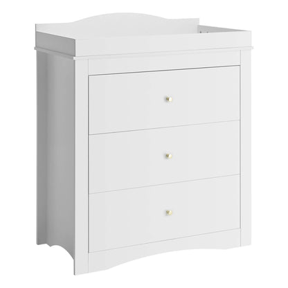 VEVOR Baby Diaper Changing Table Dresser with 3 Drawers - White