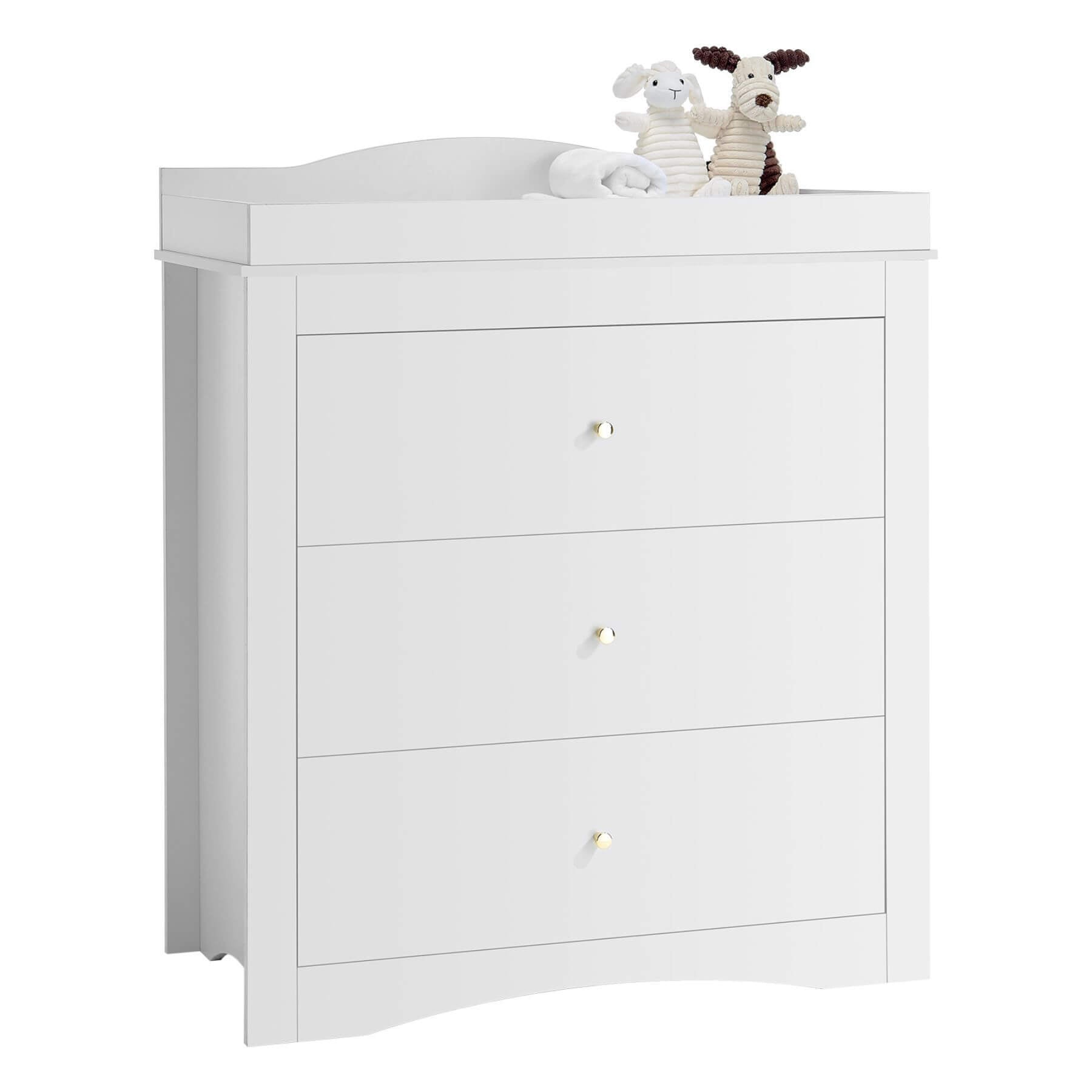 VEVOR Baby Diaper Changing Table Dresser with 3 Drawers - White